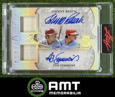 Johnny Bench Ted Simmons Jersey Auto 2025 Leaf Spectacular 2/12 Dual Silver Holo