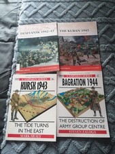 OSPREY MILITARY PAPERBACK BOOKS X 4 KURSK 1943,THE KUBAN 1943,BAGRATION 1944 ETC