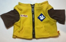 Build A Bear Brownie Yellow Fleece Gilet Brown Top Outfit Clothes Uniform