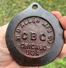 Vintage W D Allen Mfg CO CBG Cast Iron Sprinkler Chicago USA