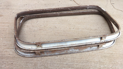 1938 Chevy 4dr Sedan REAR DOOR WINDOW GARNISH MOLDINGS Original GM