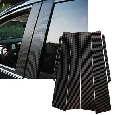 6Pcs Carbon Fiber Dipping Print Window Pillar Panel Trim Fits 13-17 Accord sedan