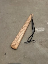 Gunsen Gata Tenarashi Tessen Samurai Japanese War Club, Handmade, Grey Elm, 12"