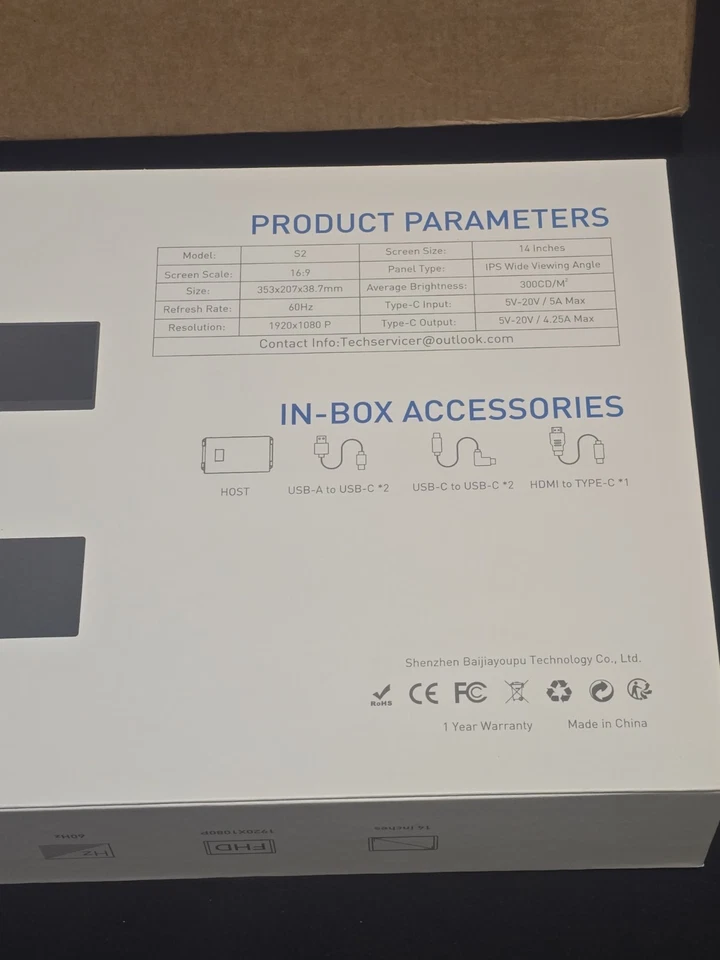 Triple Laptop Screen Extender 14” 1080P FHD Portable Monitor Ultra Slim USB-C - Image 2 of 4