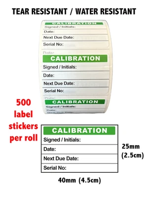 PACKAGING PRODUCTS ONLINE CALIBRATION STICKERS LABELS WITH FREE FINE TIP BLACK MARKER PEN 40MM X 25MM