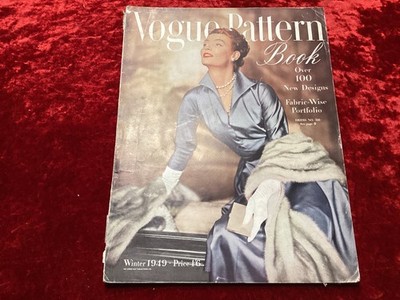Vintage Vogue Fashion Pattern Book Magazine winter 1949 Women's Wear