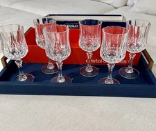 Cristal D'arques 24% Lead Crystal Cordial Glasses Set of 6 Longchamp NEW in box