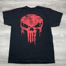 Marvel The Punisher Shirt Mens Medium Black Red Skull Graphic Mad Engine Tee