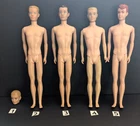 Vintage 1960s Mattel Ken & Allan Dolls Lot – Flocked/Molded Hair, SL Bodies (C)