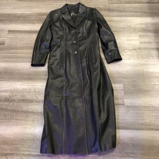 Wilson Leather Coat Womens Large Trench 3-But...