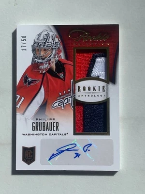 13-14 Panini Anthology Philipp Grubauer Rookie Patch Auto 17/50 - Image 1 of 4