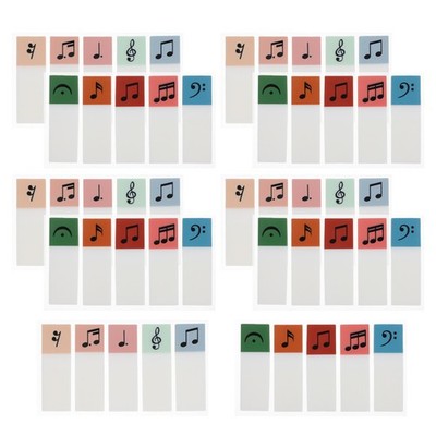 20 Sets Reusable Pet Music Notes Colored Sticky Memo Notes Page Markers