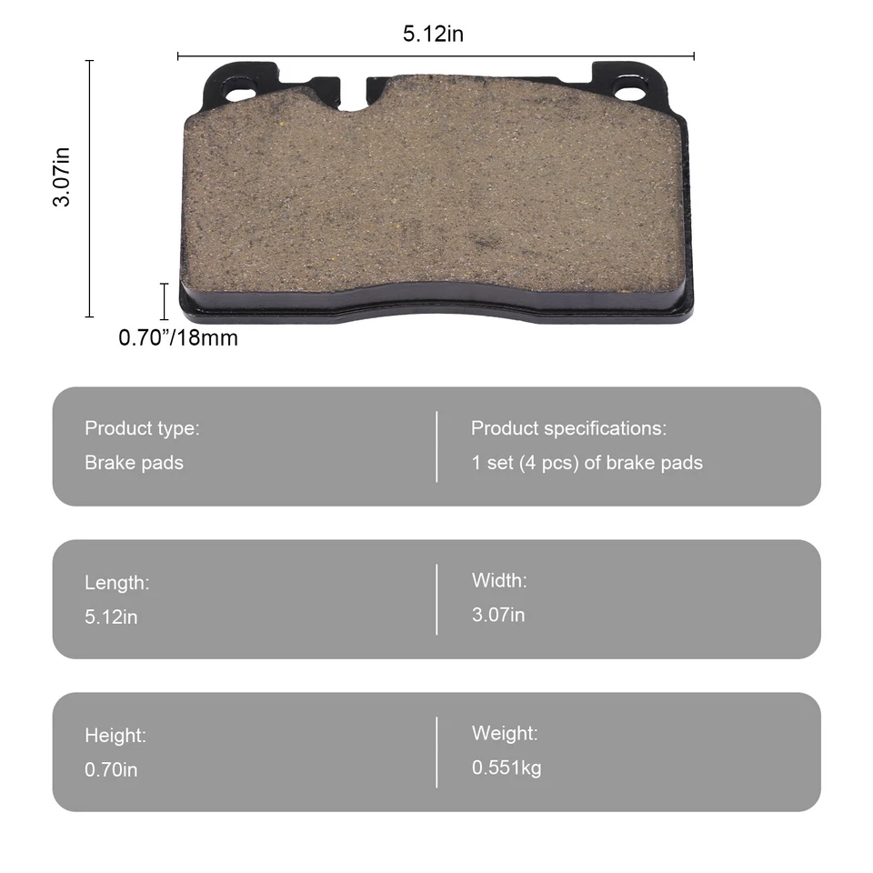 Pastillas de freno delanteras y traseras de cerámica con hardware para Audi Q5 2013-2017 Foto 3 de 4