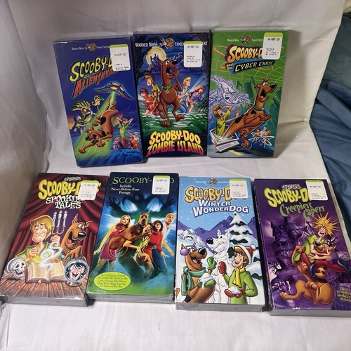 Factory Sealed New Scooby Doo VHS Tapes Lot Of 7 Cartoon Network Movie Episodes