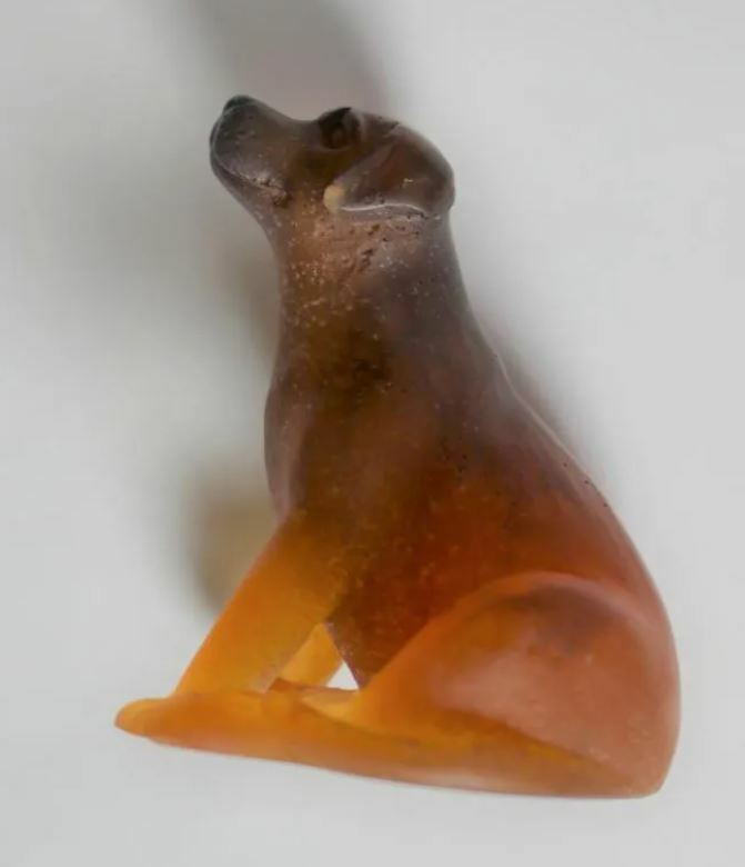 Daum France 犬クリスタル置物 Daum Pate De Verre Crystal Art Glass Dog Figurin | eBay