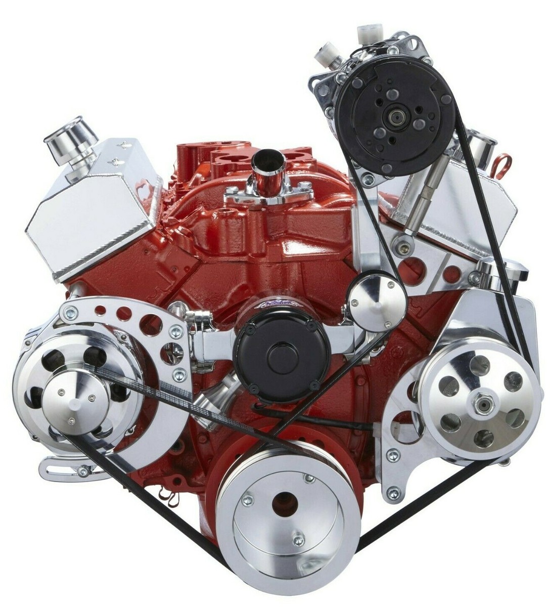 Small Block Chevy Serpentine System for Electric Water Pump AC PS