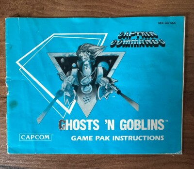 CAPCOM CAPTAIN COMMANDO GHOSTS N GOBLINS INSTRUCTION MANUAL BOOKLET ONLY NO GAME