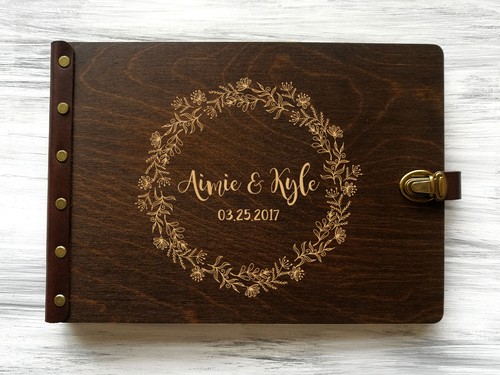 Álbum de fotos de boda corona álbum de fotos rústico de boda regalo ideas - Imagen 6 de 6