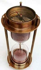 Sand Timer Hourglass Brass Nautical Maritime Hour Glass Vintage Sand Clock Gift