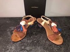 sandales cuir à talons et pompons MALIPARMI pointure petit 39 valeur 340€