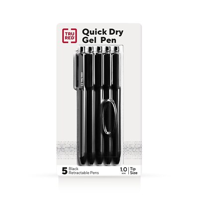 TRU RED Retractable Quick Dry Gel Pen Medium Point 1.0 TR56952