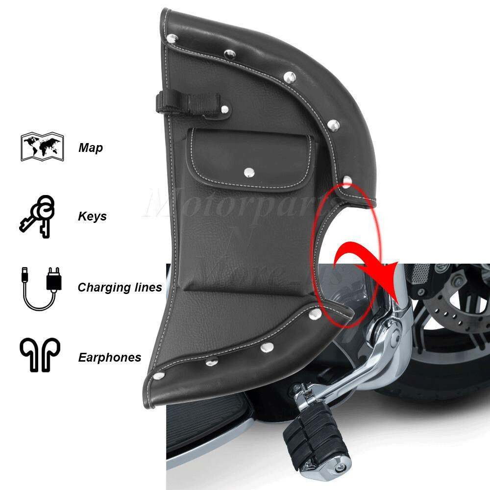 Black Lower Leg Warmer Wind Deflector Bag For Indian Chief Chieftain