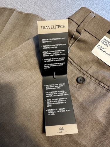 Jos .A.Bank Pants Men Size 40R/36 Unhem Traveler/Tech Slim Fit Khaki Dress New - Picture 4 of 16