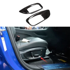 For Jaguar F-PACE 2017-2021 Carbon Fiber Seat Button Handle Frame Cover Trim 2pc