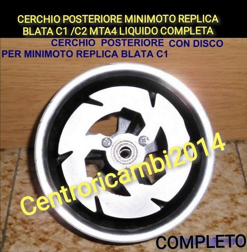 Kit Gomma Posteriore + Cerchio Per Minimoto - 110x6,5", Mozzo 153mm, Completo Di Cuscinetti