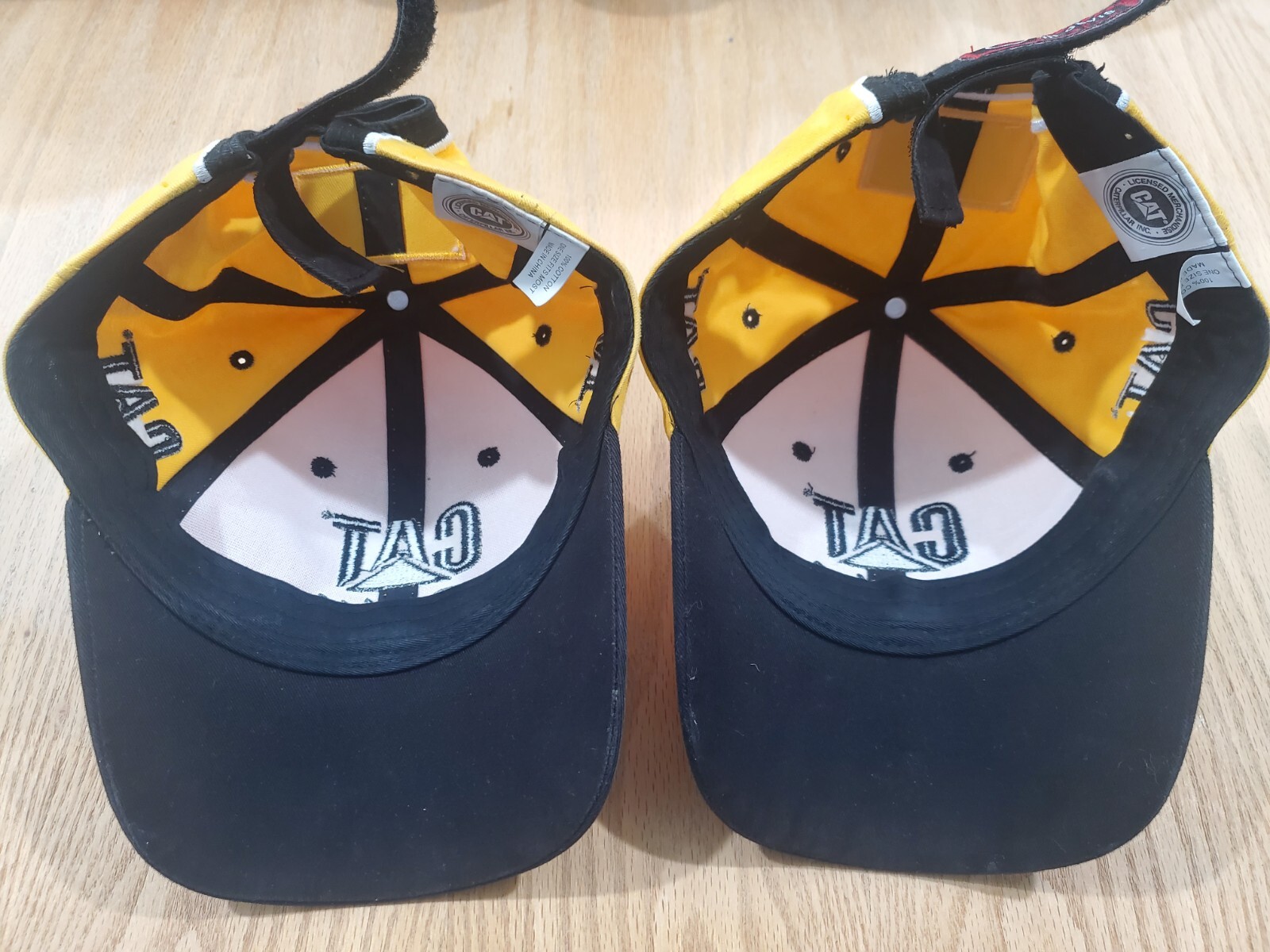 Yellow Strapback CAT Caterpillar Licensed Racing Hats… - Gem