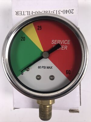 #ad Universal 2quot; Diameter Filter Service Indicator 0 60 psi Pressure 60psi NEW $12.95