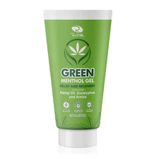 Green Pain Relief and Recovery Menthol Gel Eucalyptus Arnica with MASSAGER TIP