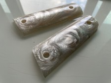 COOL   POLYMER RESIN WHITE PEARL COLOR GRIPS FOR COLT KIMBER 1911 FULL