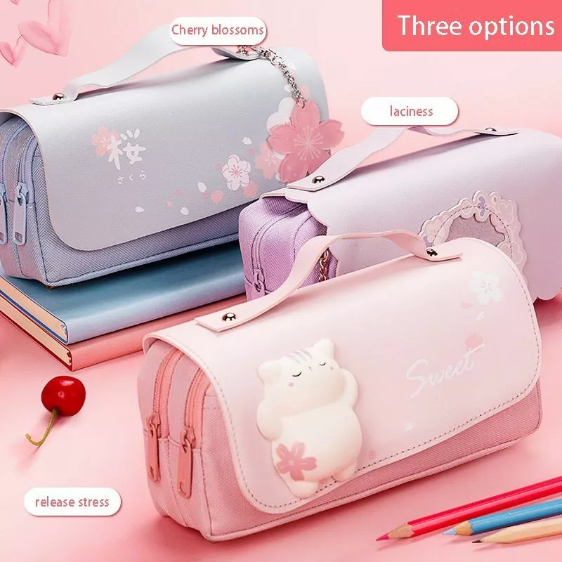 Kawaii Large Capacity Pencil Case School Supplies Girls Gift Pouch  Stationery