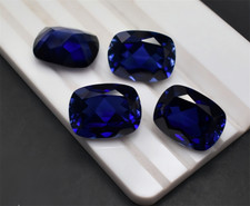 Top quality Cushion Cut Blue Sapphire Lab Created Loose Gem Corundum Sapphire