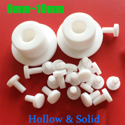Silicone Rubber Hole Plug 9mm-19mm T Type Dustproof Seal Cap White Solid/Hollow