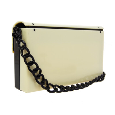 Chanel Black White Acrylic Shoulder Bag 00323 | eBay