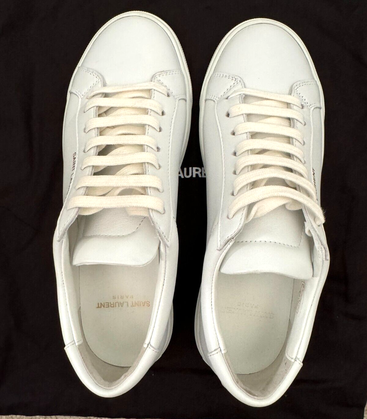 SNEAKER BASSA SAINT LAURENT YSL ANDY BIANCA DA DONNA TAGLIA 37 EU EQUIV US 6 INDOSSATA UNA VOLTA