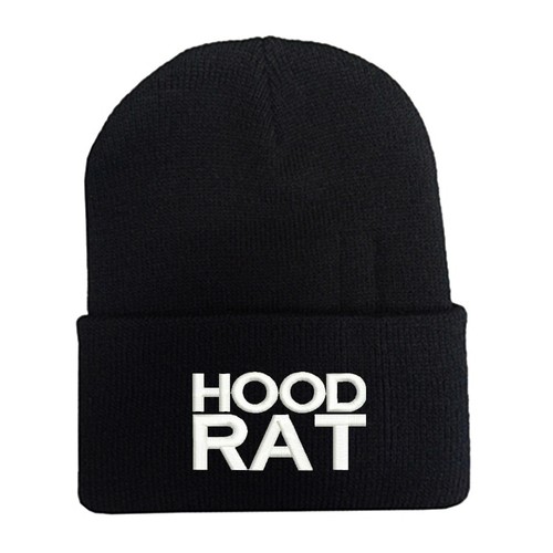 HOODRAT HOOD RAT BEANIE HAT (BLACK WITH 