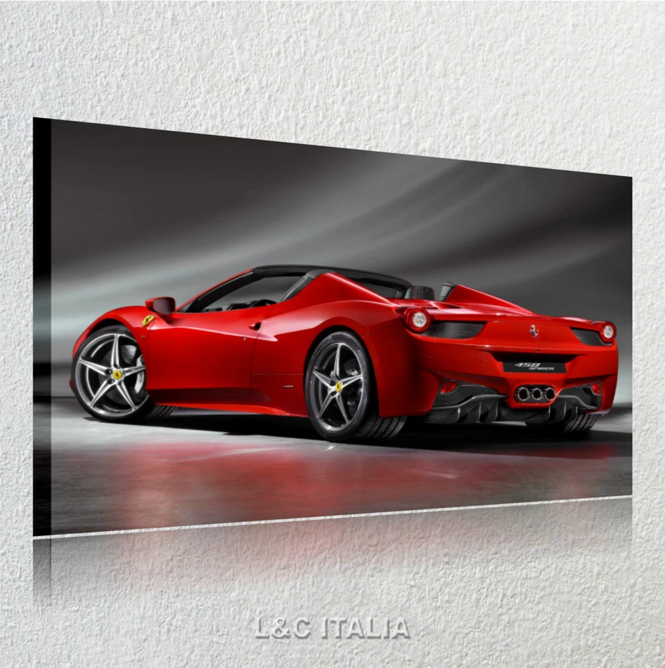 ITALIAQUADRI Ferrari spider QUADRO SU TELA 70x50 cm STAMPA MACCHINA PANNELLO ARREDO REGALO