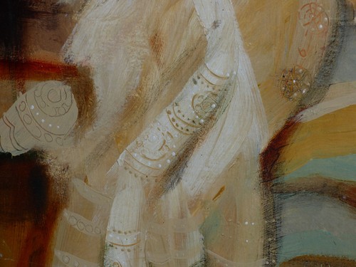 Ludmila Curilova Dame in weißem Kleid Acryl auf Papier Gemälde gelistet Künstler - Bild 4 von 7