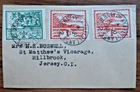 Jersey 1943   1/2d + 2 x 1d Blampied View small fdc cancelled Head P.O.