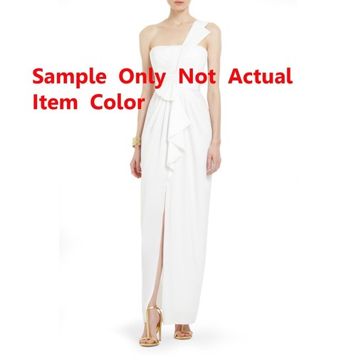 NEW BCBGMAXAZRIA PUMICE BARBARA ONE SHOULDER SATIN GOWN JUF6N487/L126 SIZE 0 - Picture 2 of 3