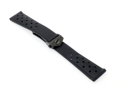 Rallye-Silikon Uhrenarmband Modell Jet-FS-P schwarz 22/18 mm, komp. TAG Heuer