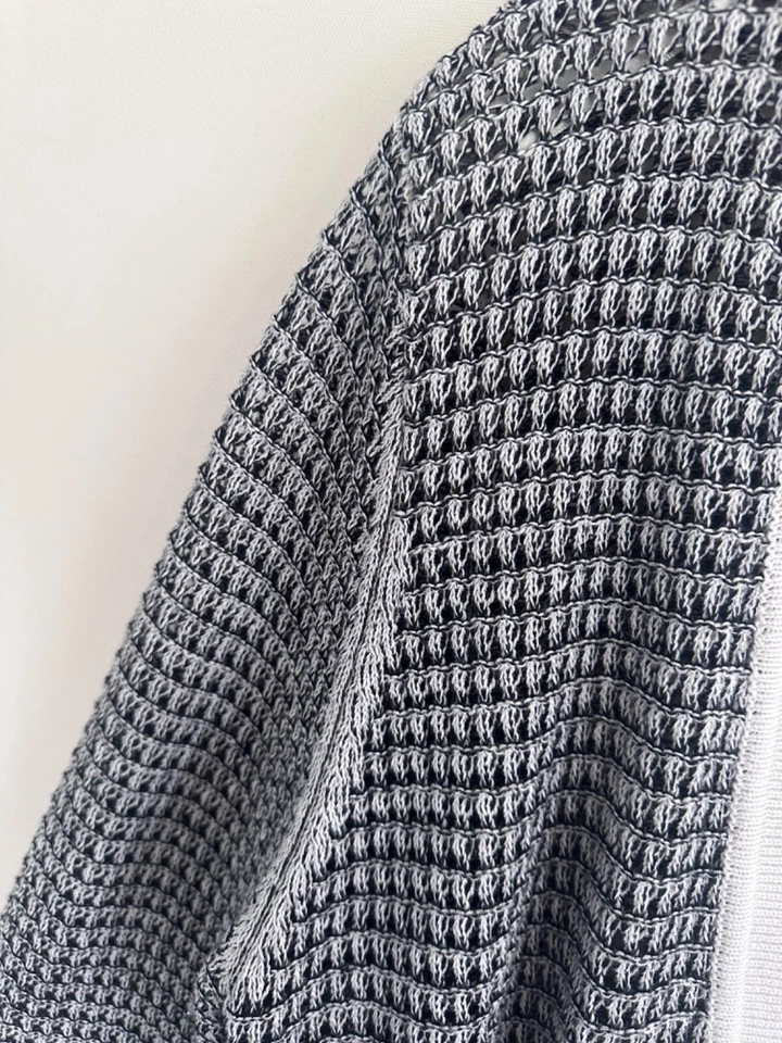 NIPON BOUTIQUE Mujer Largo Abierto Suéter Cárdigan Blanco y Negro Talla 3X Foto 4 de 4