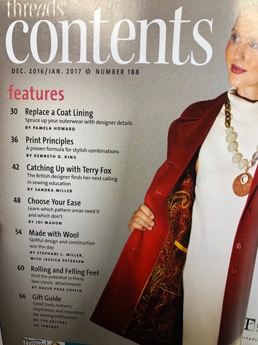 threads magazine January 2017 Miter Stripes, Mix Prints, Metallic Embroidery - Picture 3 of 5