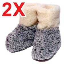 2X PAIRS WARMING SLIPPERS / Kids / Unisex GREY / FREE SHIPPING