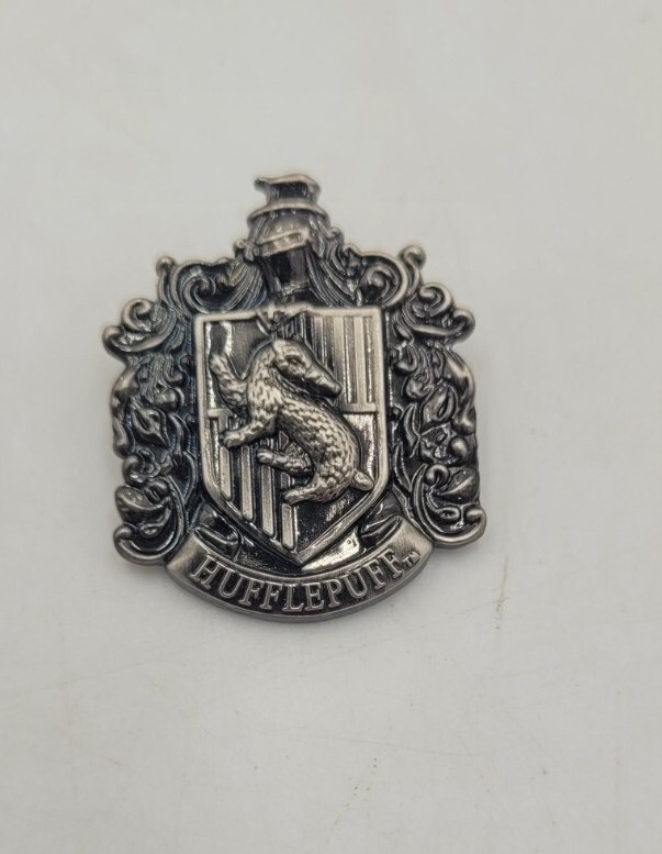 Harry Potter Hufflepuff Silver House Crest Enamel Pin  