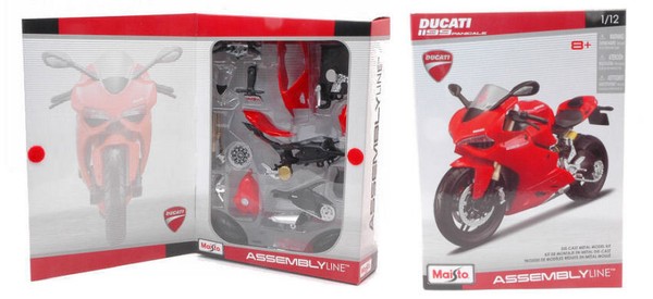 Ducati 1199 Panigale Red Alu-Druckguss Metall 1:12 Modell Kit 39193 Maisto-image
