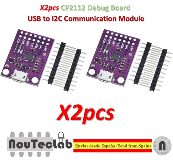 Placa de depuración CP2112 USB a I2C IIC módulo de comunicación MicroUSB 2112 CCS811 2 piezas